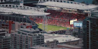 an aerial view of a soccer stadium in vancouver
