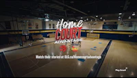 a basketball court with the words home court advantage