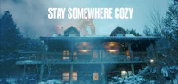 a house with the words stay somewhere cozy